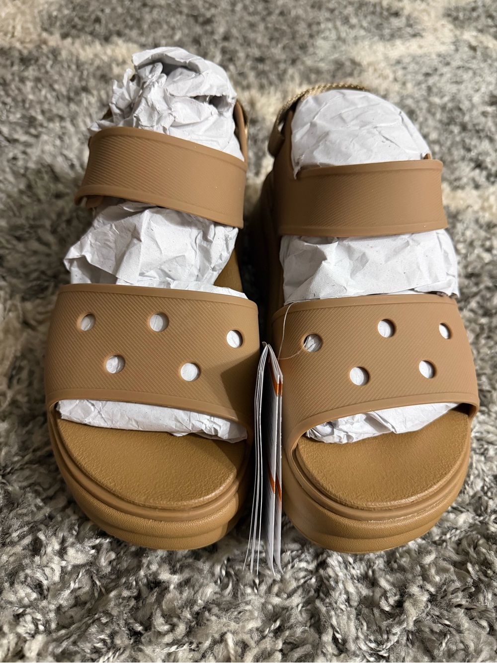 Crocs Tan platform Sandals